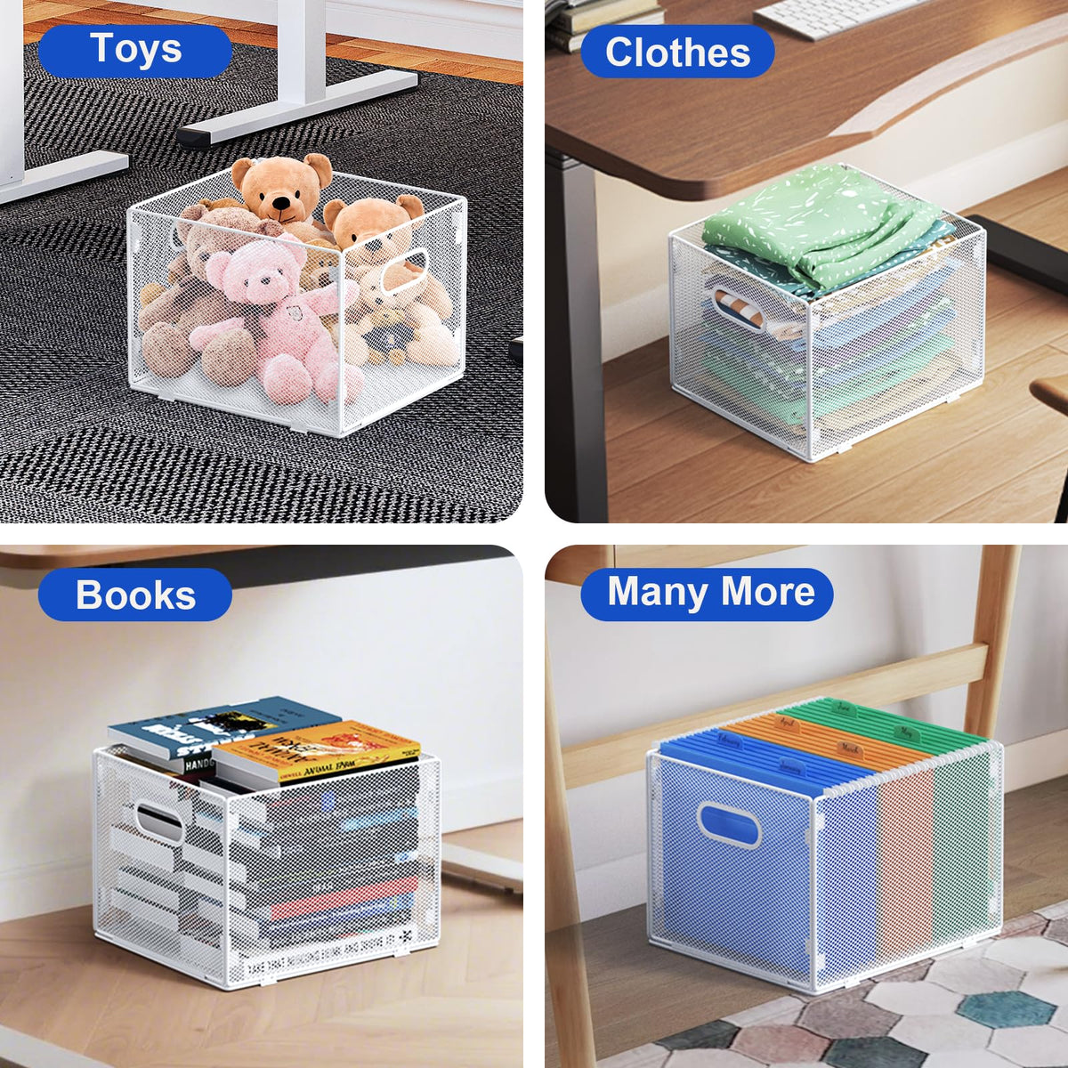 samstar 2 Pack Hanging File Organizer, Mesh File Folder Box Filing Box Cabinet Organizer Storage
