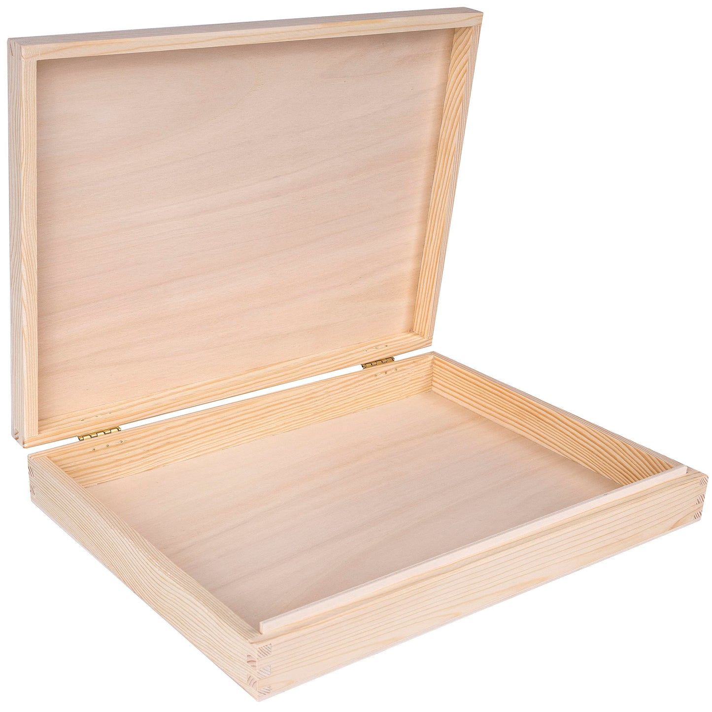 Creative Deco A4 Wooden Storage Box Unpainted Plain Flat