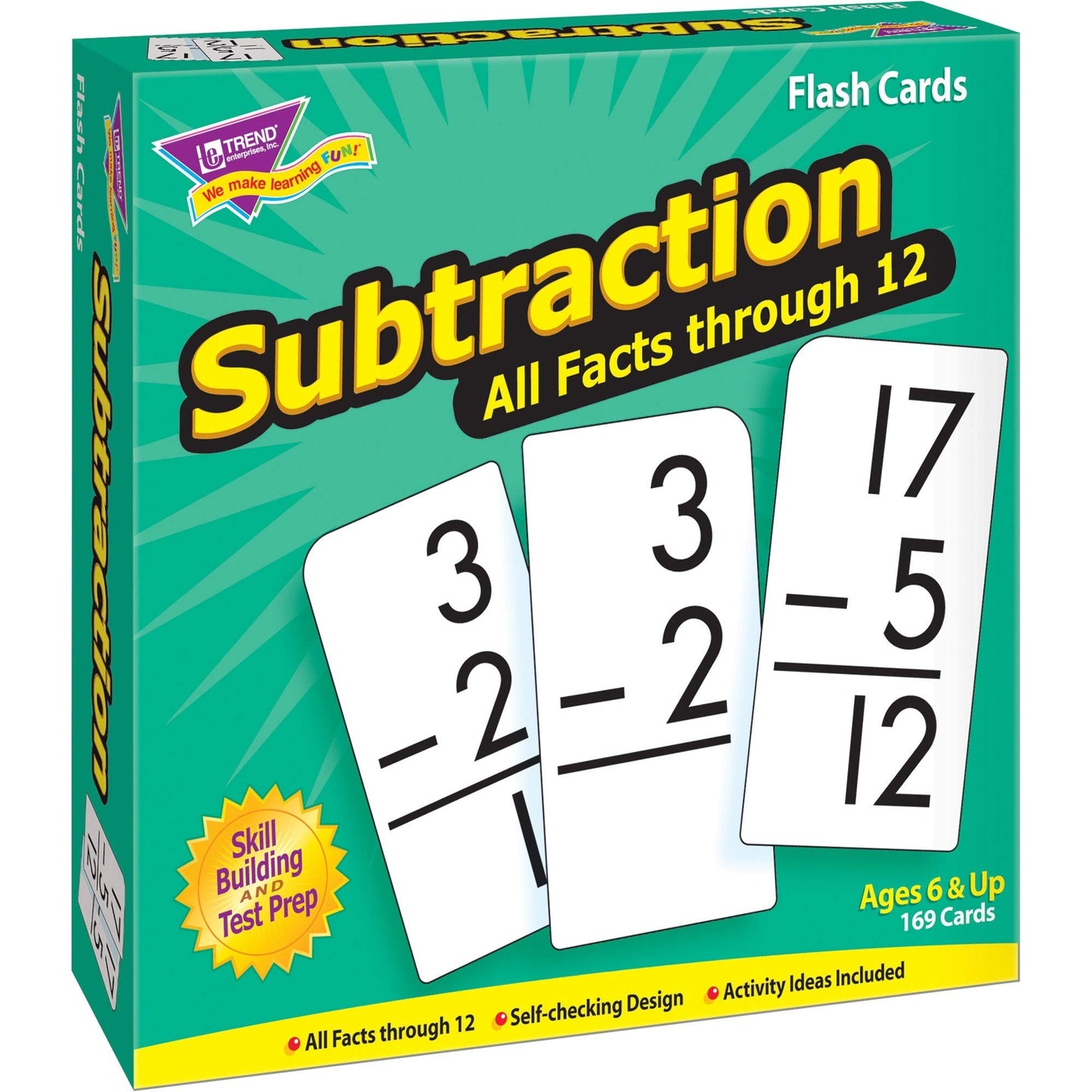 Trend Enterprises: Subtraction All Facts Through 12 Skill Drill Flash Cards, Great for Skill