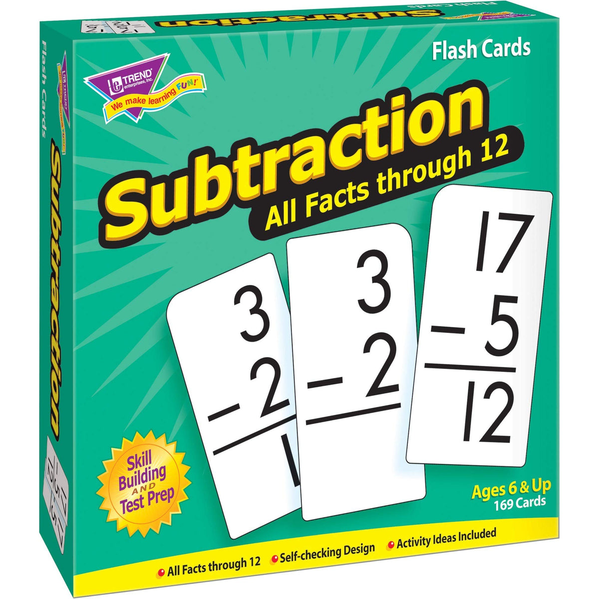 Trend Enterprises: Subtraction All Facts Through 12 Skill Drill Flash Cards, Great for Skill