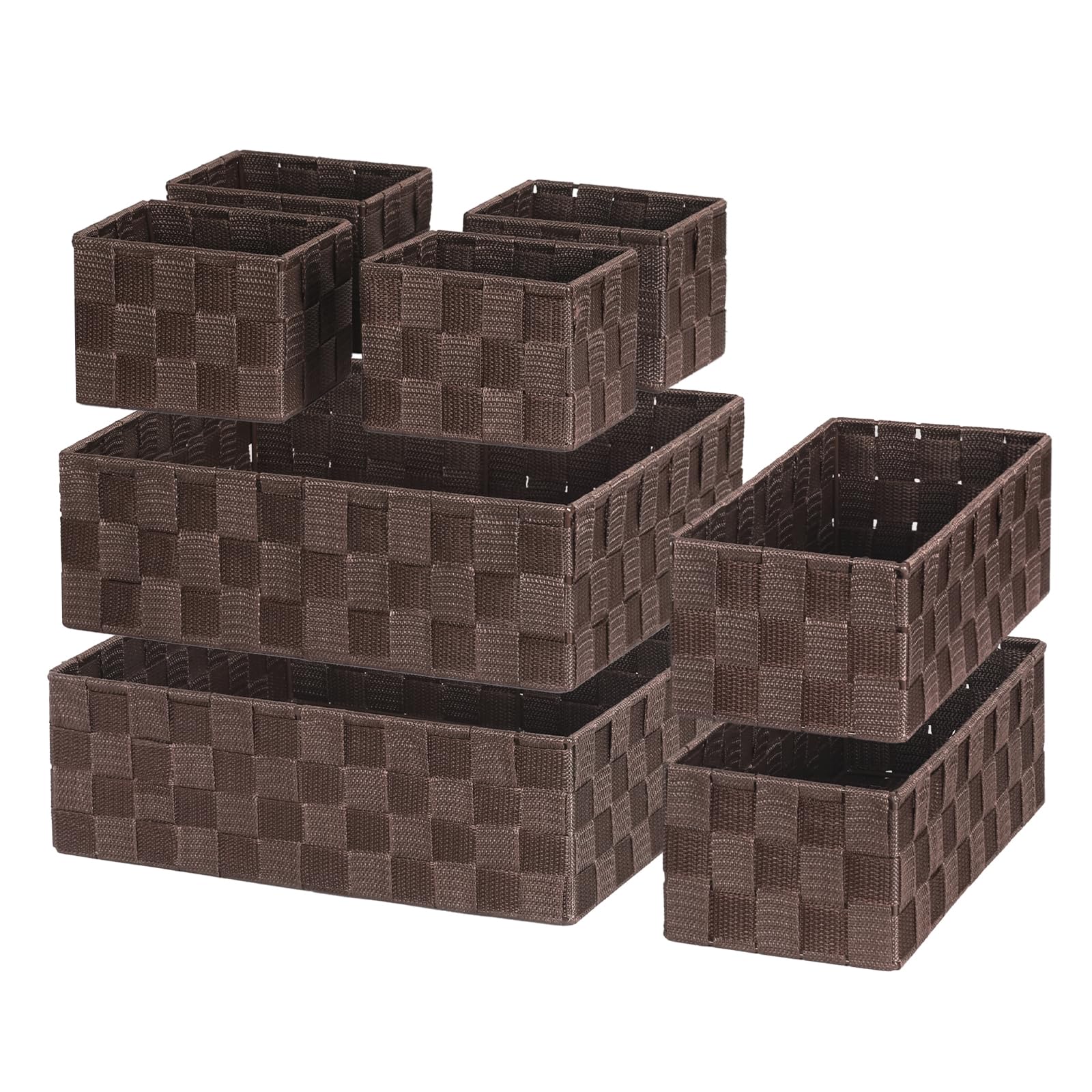 Posprica Woven Baskets, Storage Baskets for Organizing (Set of 8), Cube Baskets Bin Container