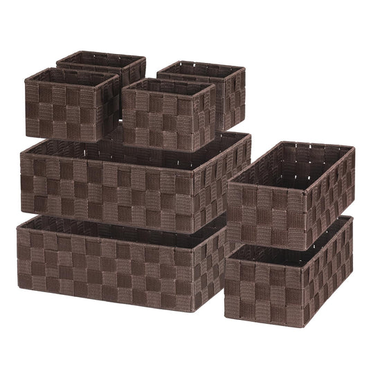 Posprica Woven Baskets, Storage Baskets for Organizing (Set of 8), Cube Baskets Bin Container