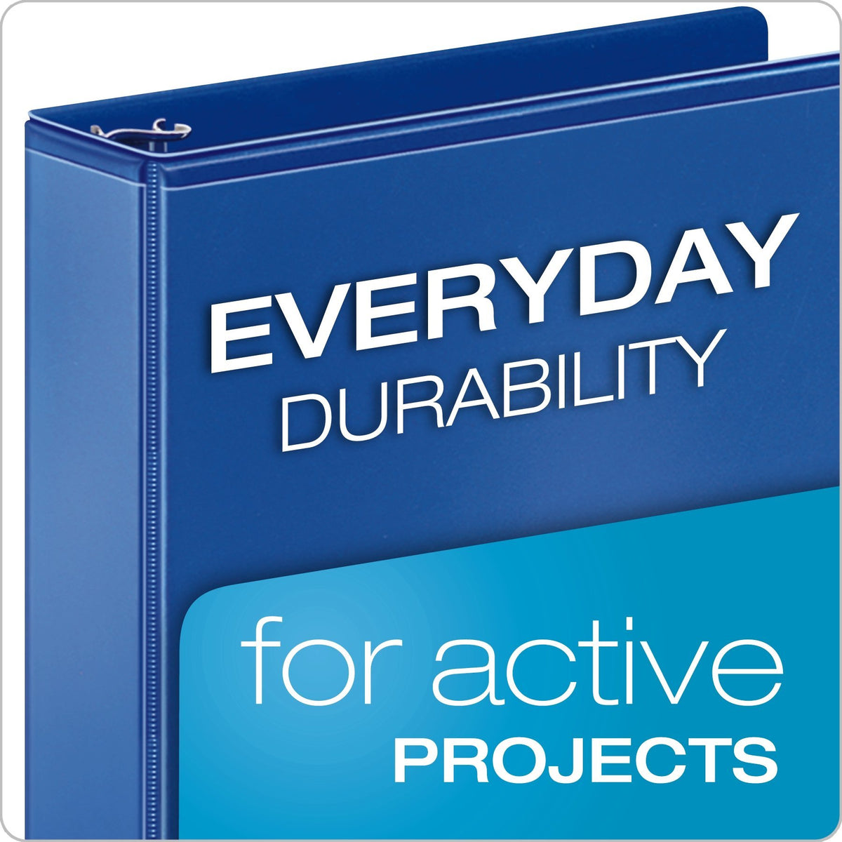 Cardinal Economy 3 Ring Binder, 1 Inch, Presentation View, Blue, Holds 225 Sheets, Nonstick, PVC