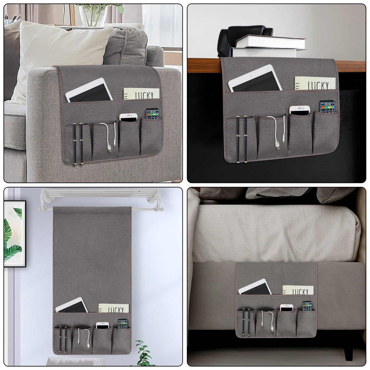 Remote Control Holders for Armchairs, Couch Caddy, Featuring Non-Slip Bases