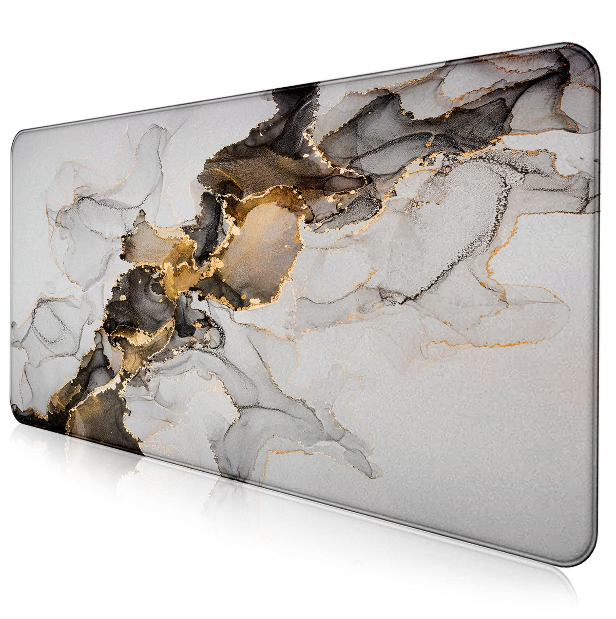 Large Expanded Marble Patterned Mouse Pad, Non Slip Rubber Keyboard Pad