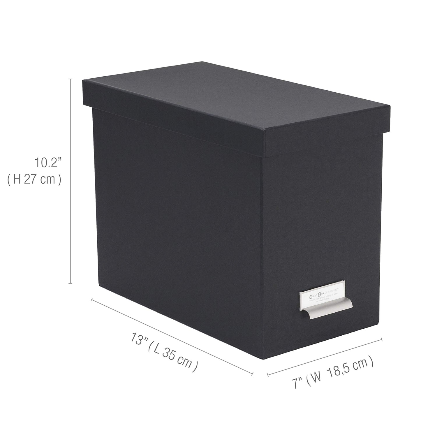 Bigso John Fiberboard Label Frame Desktop File Storage Box - Document Organizer for Important