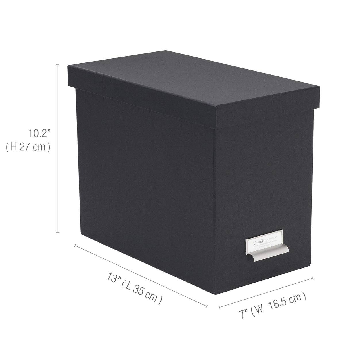 Bigso John Fiberboard Label Frame Desktop File Storage Box - Document Organizer for Important