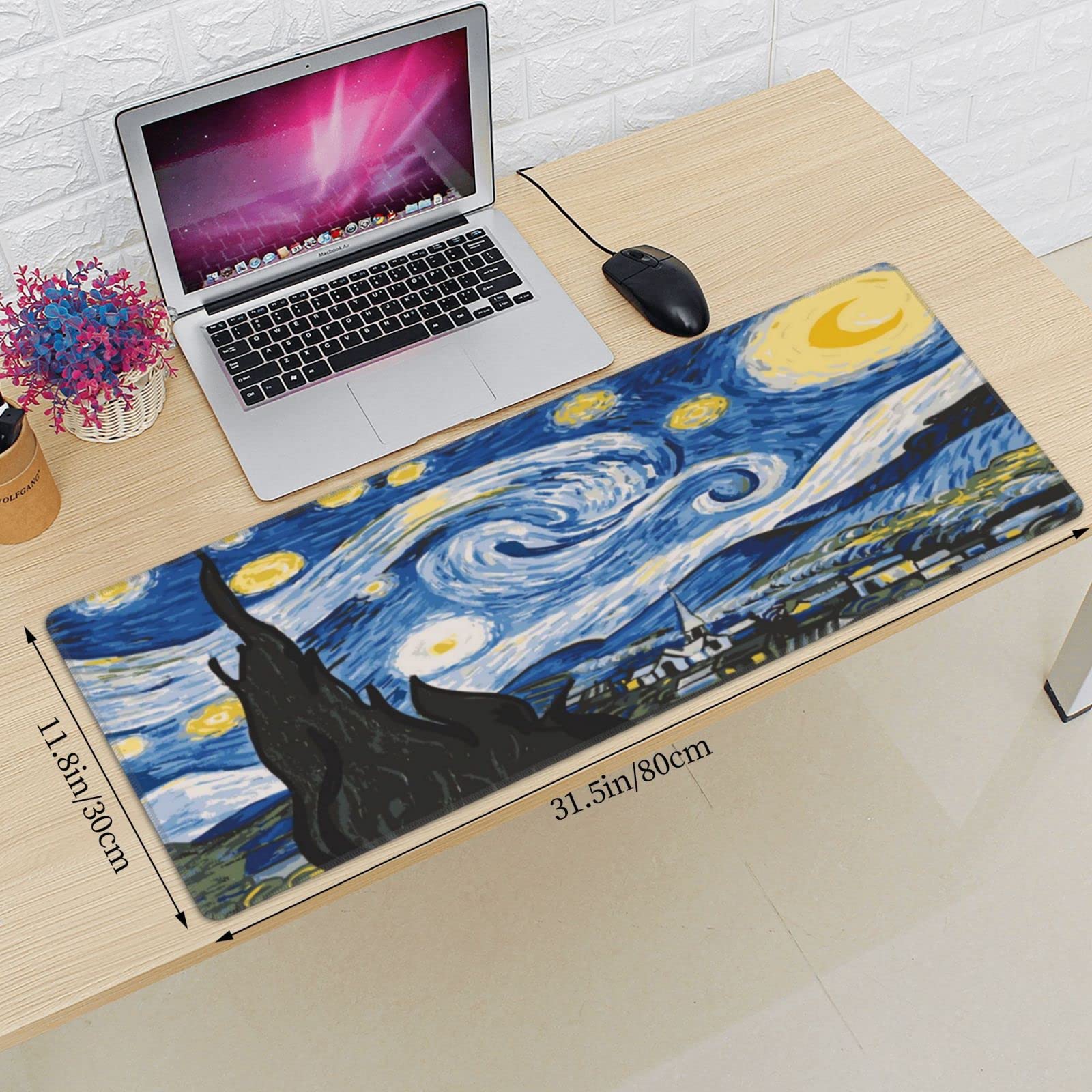 Sigouyinei Extra Large Desk Pad 31.5x12in Office Gaming Non-Slip Mouse Pad