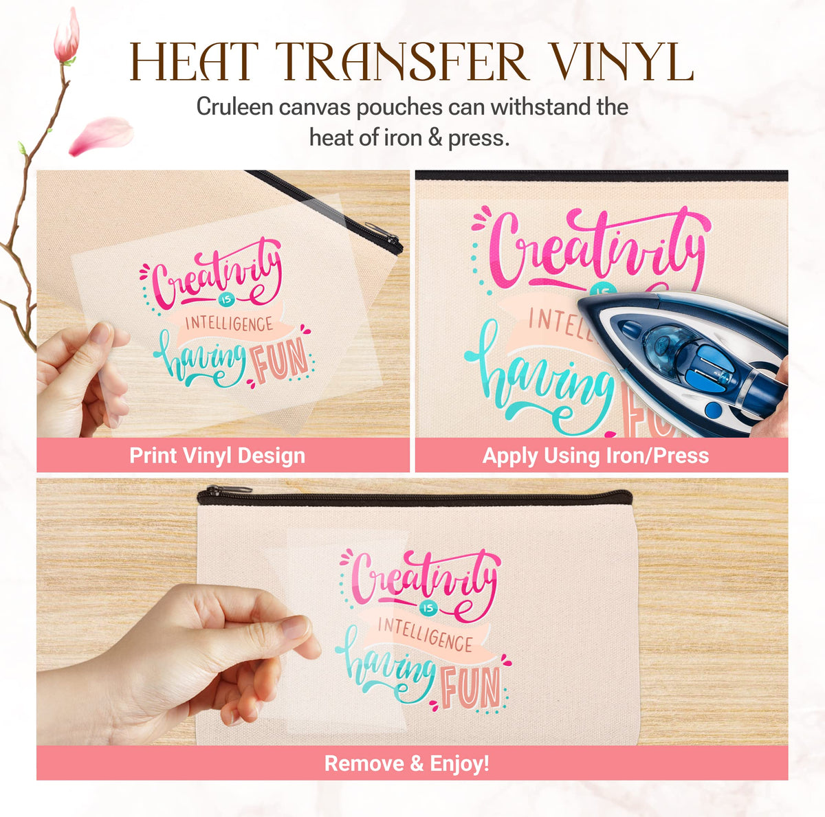 40pcs Blank canvas Zipper Pouch Makeup Bags Bulk, Smooth Zipper Pencil Case