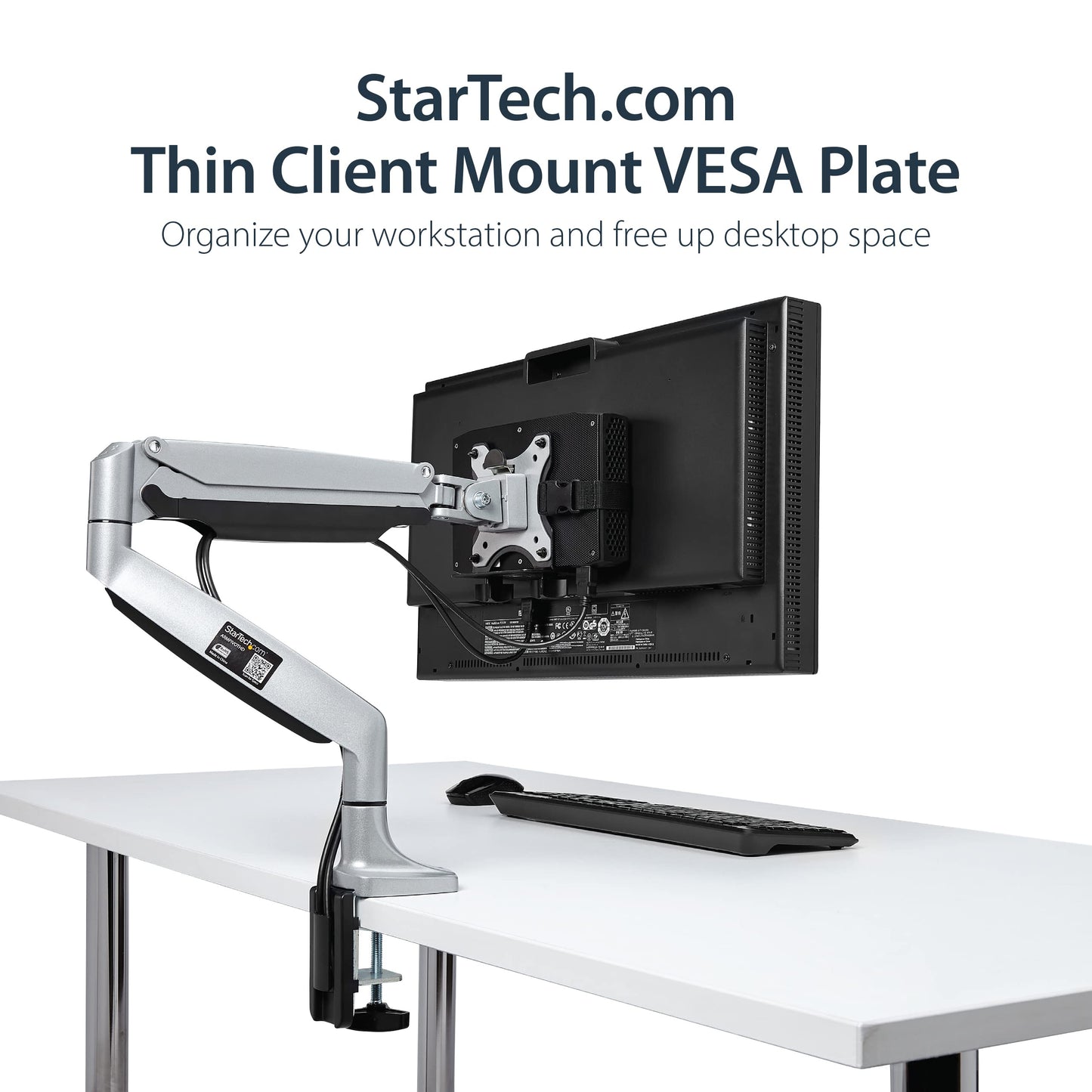 StarTech Thin Client Mount, Adjustable .7 to 2.8", Mac Mini Monitor Mount