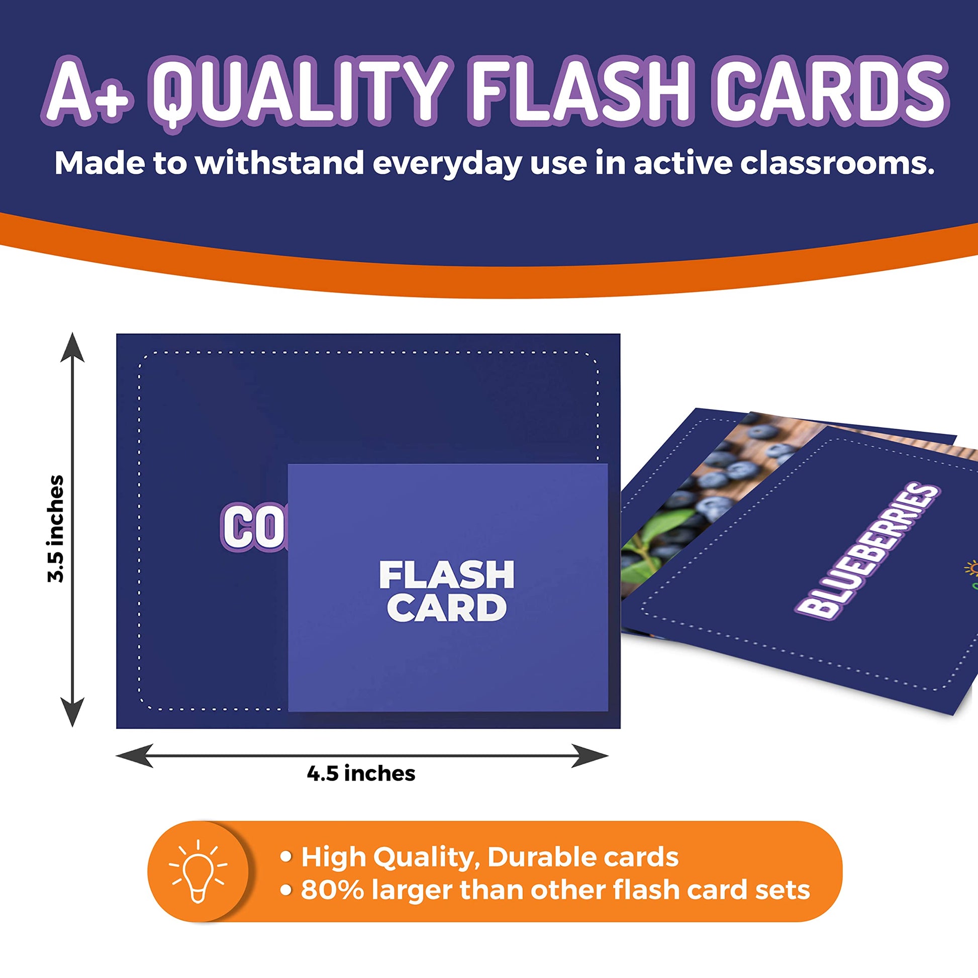 CreateFun 50 Food Double Sided Educational Learning Picture Flash Cards