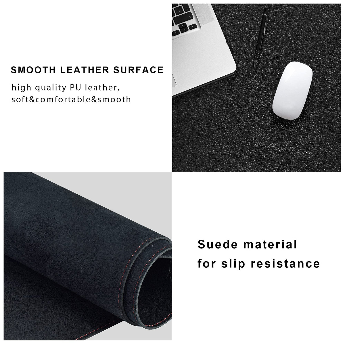 ZORESYN PU Leather Office Desk Mat 78.7x39.4inch Black
