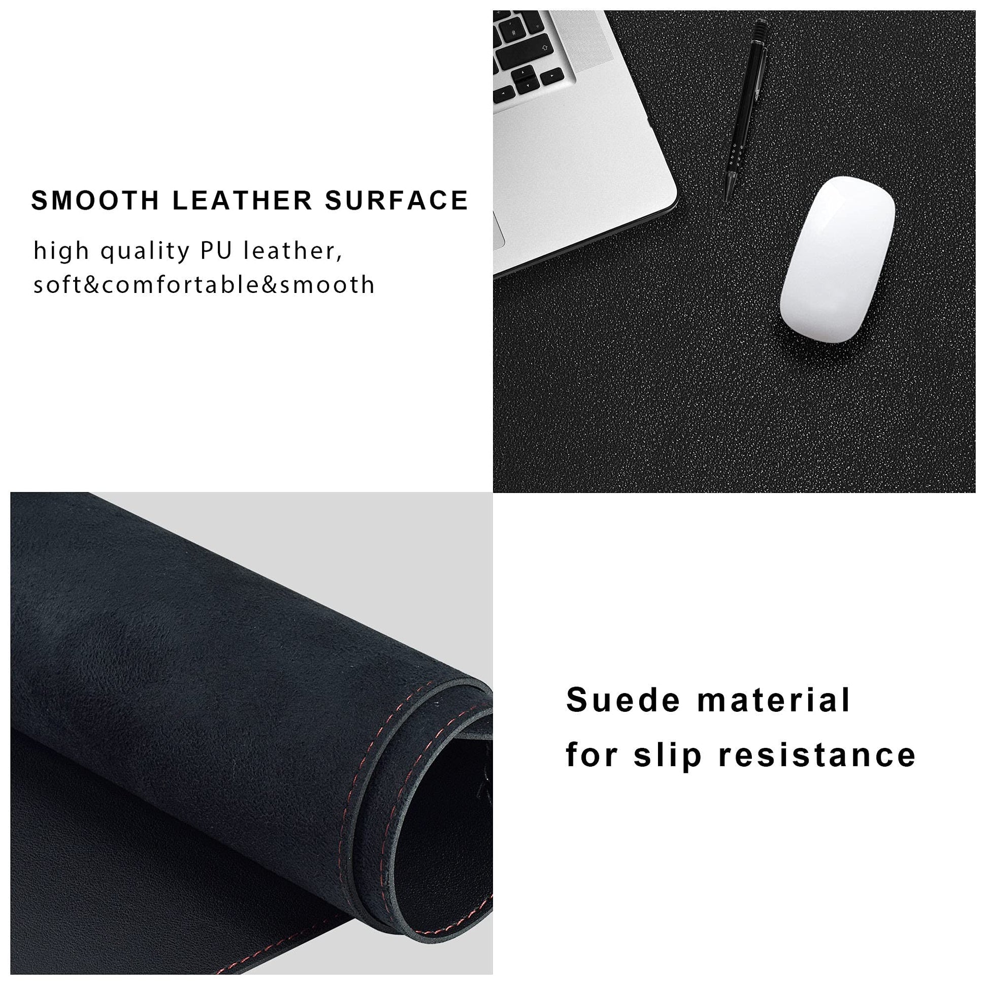 ZORESYN PU Leather Desk Mat 31.5 x 23.6 Inch (Black)