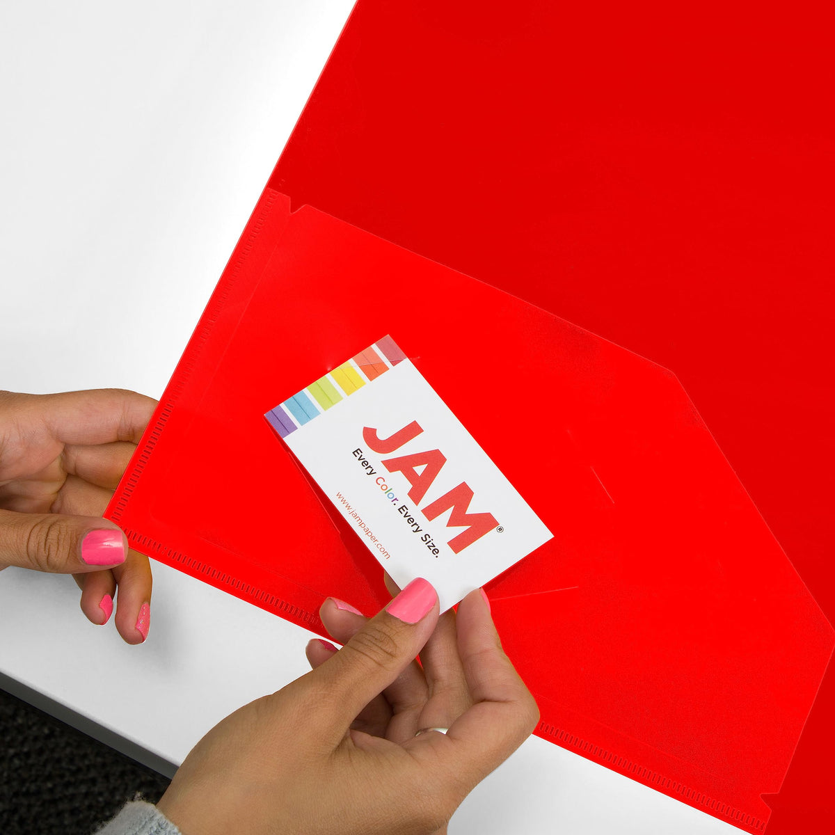 JAM PAPER Plastic 3 inch Binder - Red 3 Ring Binder - Sold Individually