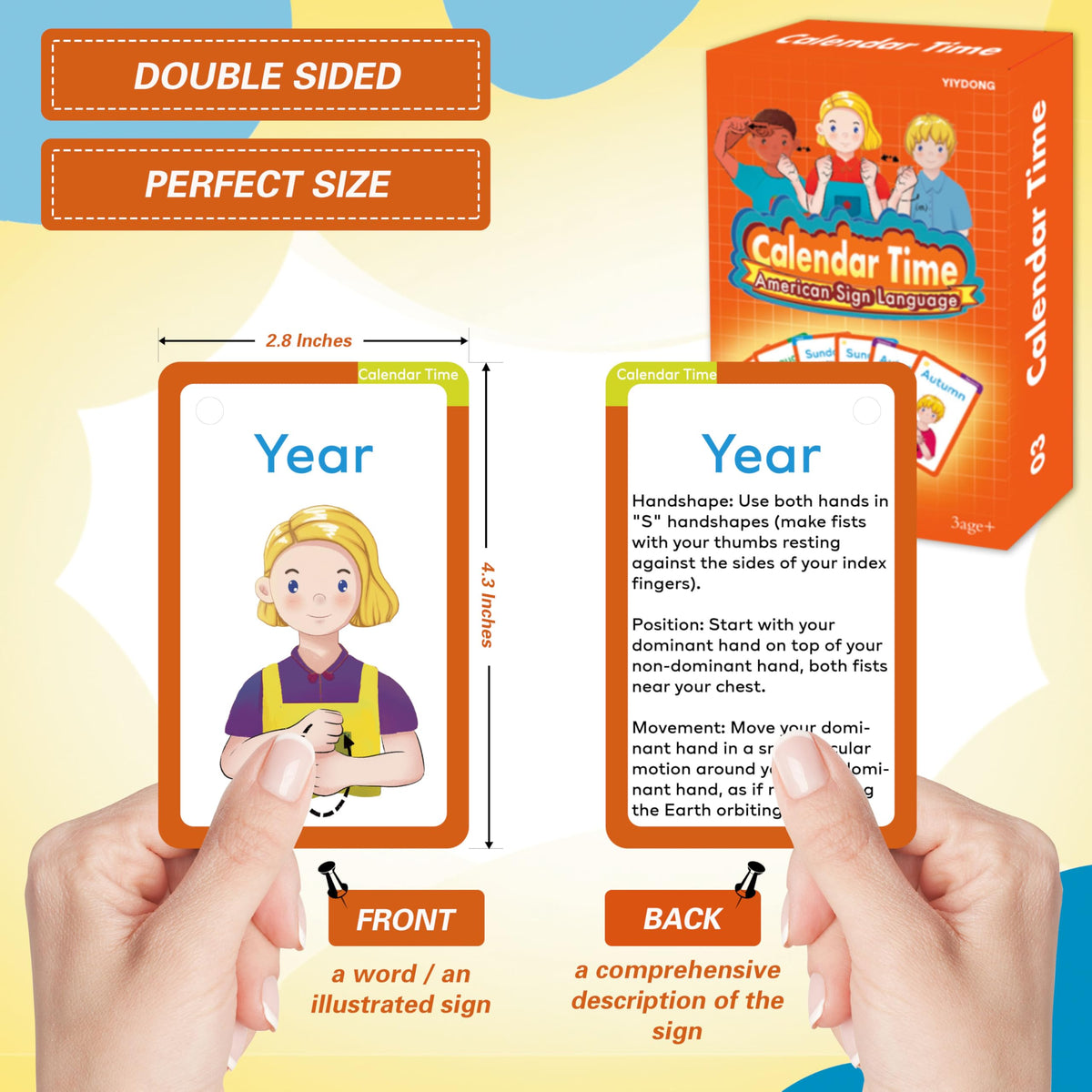 YIYDONG ASL Flash Cards - 500 American Sign Language FlashCards for Beginners and Toddlers, Kids