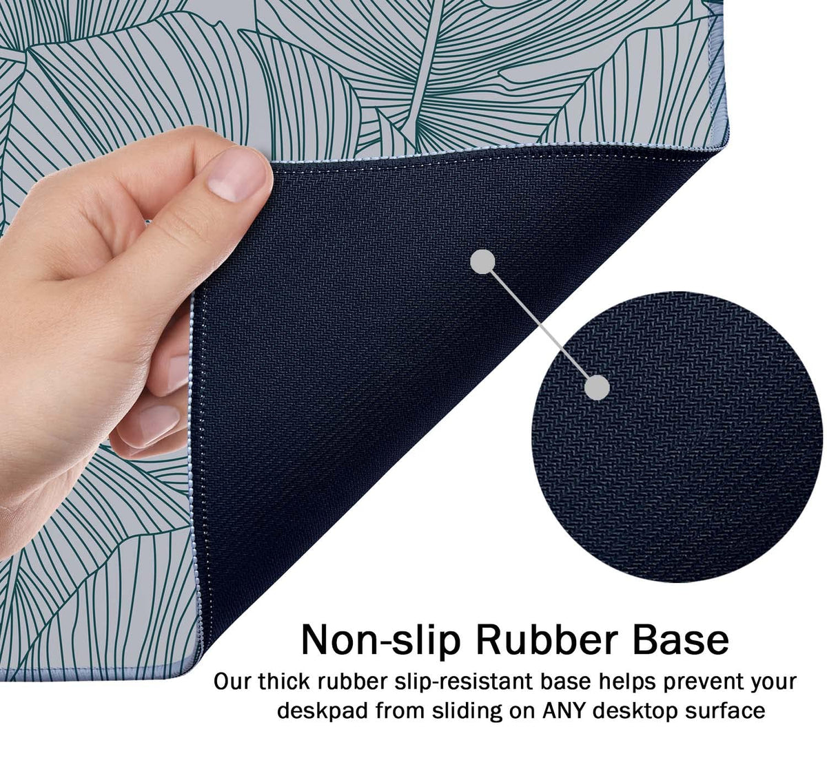 SSOIU Line Drawing Leaves XXL Green Gaming Mouse Pad - 35.5x15.7 Inch, Extended Size