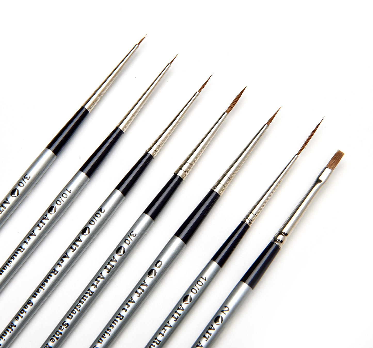 AIT Art Select Red Sable Detail Brush Set, 7 Pure Russian Sable Paint Brushes, Handmade in Germany