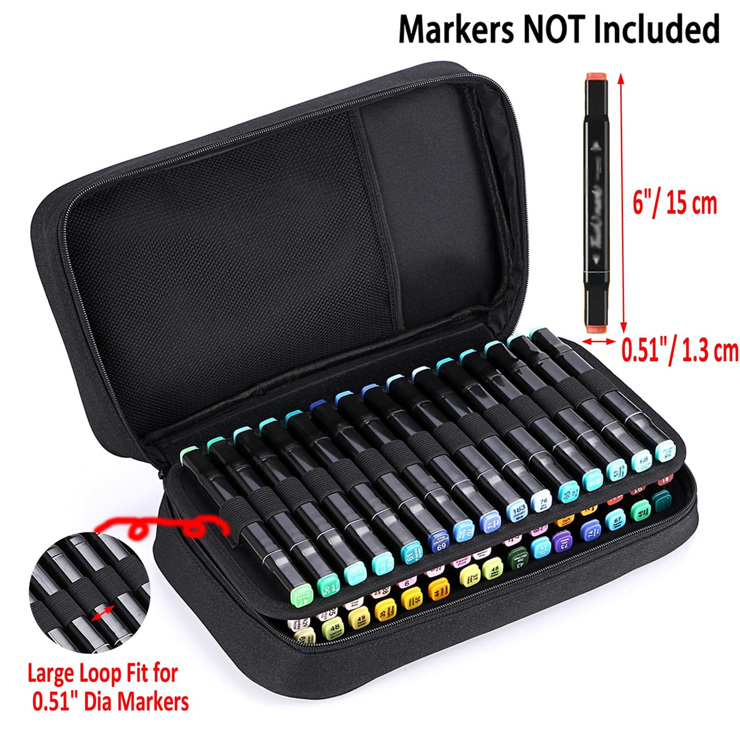 BTSKY Art Marker Carrying Case Lipstick Organizer-60 Slots Canvas Zippered
