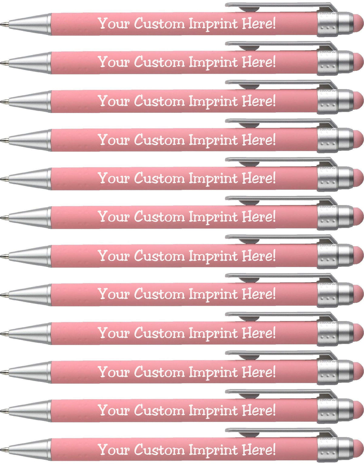 ExpressDesigns™ - Pastel Personalized Pens with Stylus - Soft Touch Design - Custom Printed Name