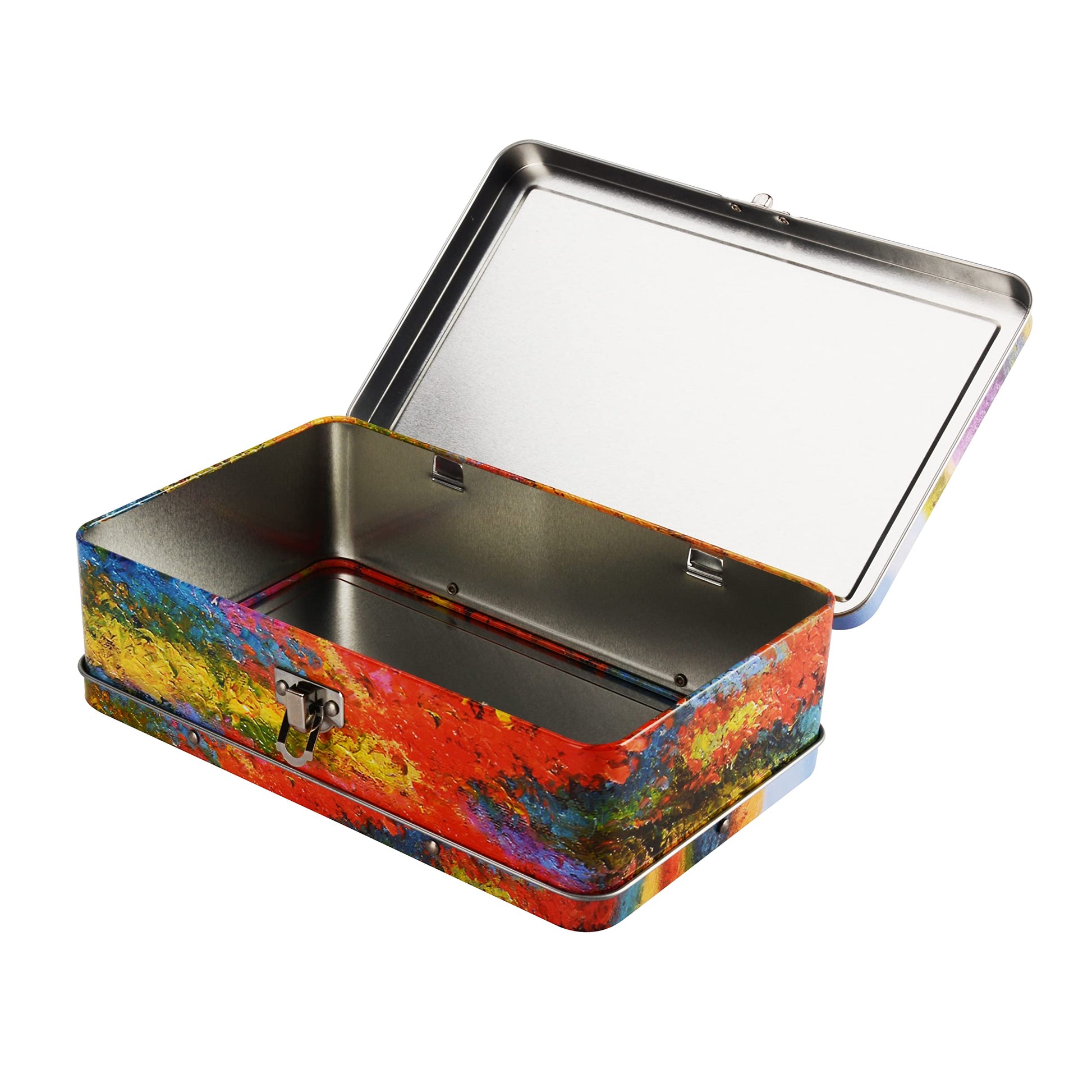 DAHO Metal Storage Box with Hinge for Office, School, Home, Makeup, Arts & Crafts and Accessories