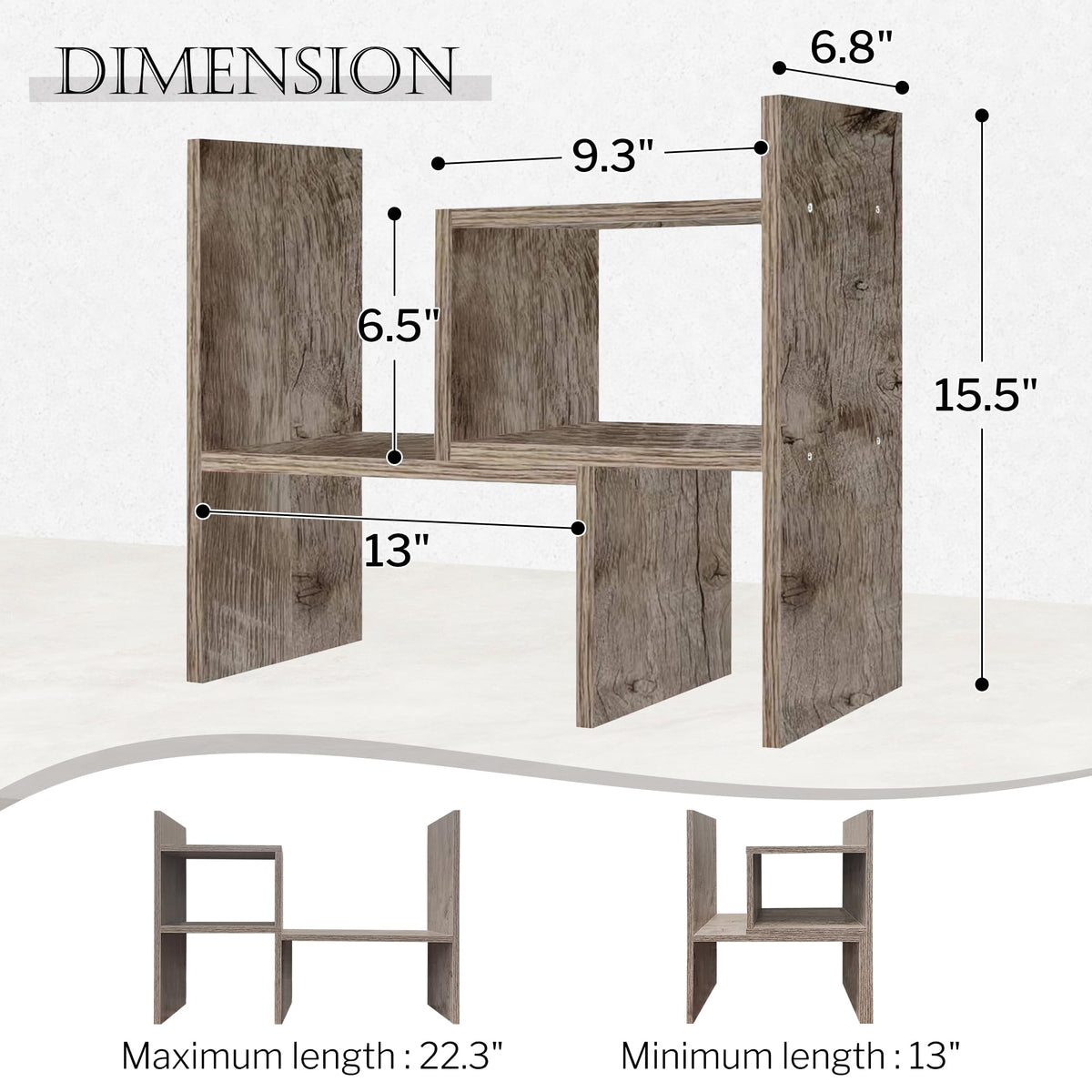 Jerry & Maggie Office Desk Organizers for College Dorm Decor Grey Oak