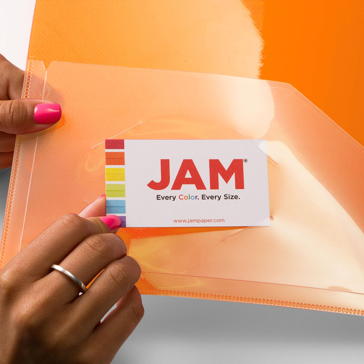 JAM PAPER Plastic 0.75 inch Binder - Orange 3 Ring Binder - Sold Individually