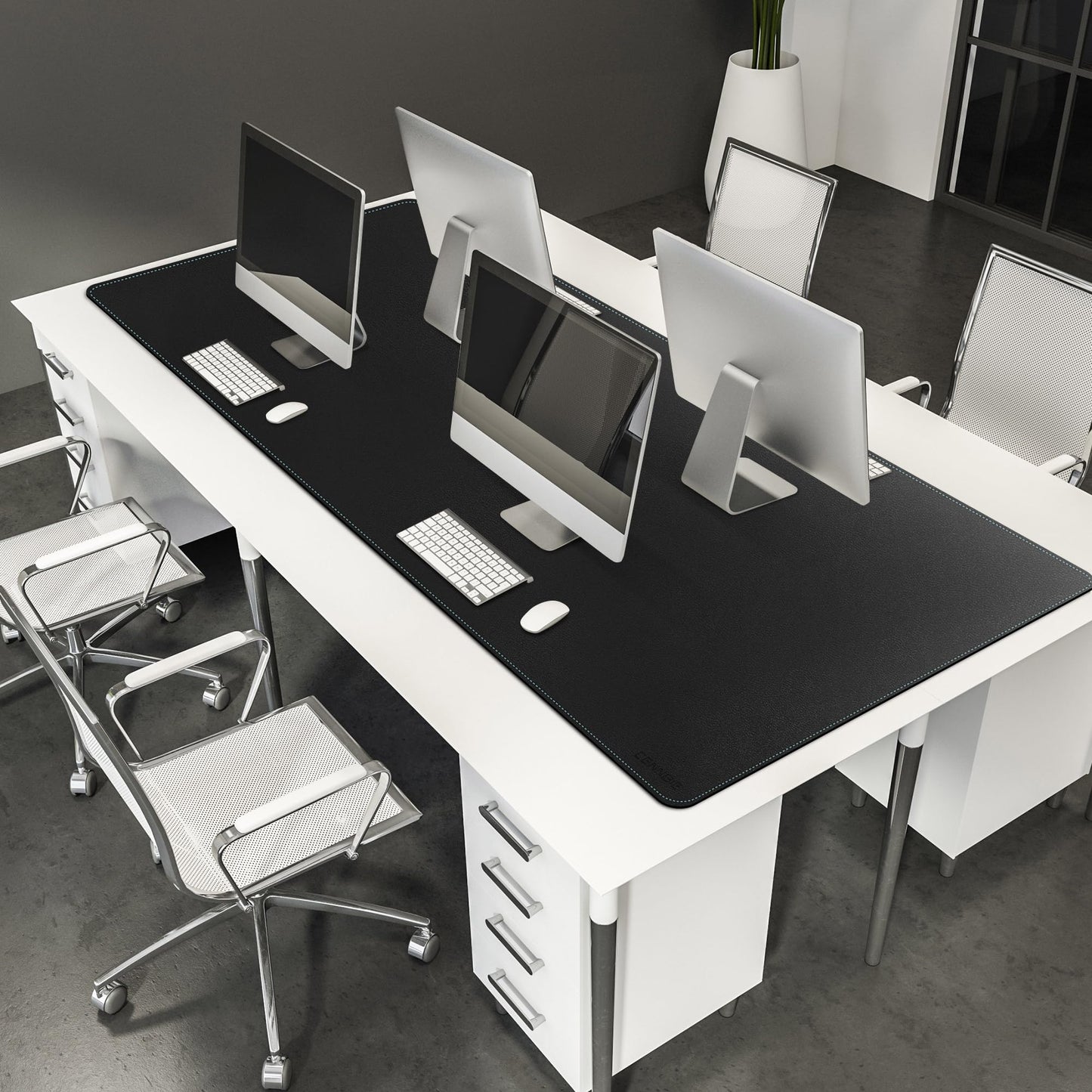 CENNBIE Leather Desk Pad Large, 71" x 27.5" Desk Mat Protector (Black)
