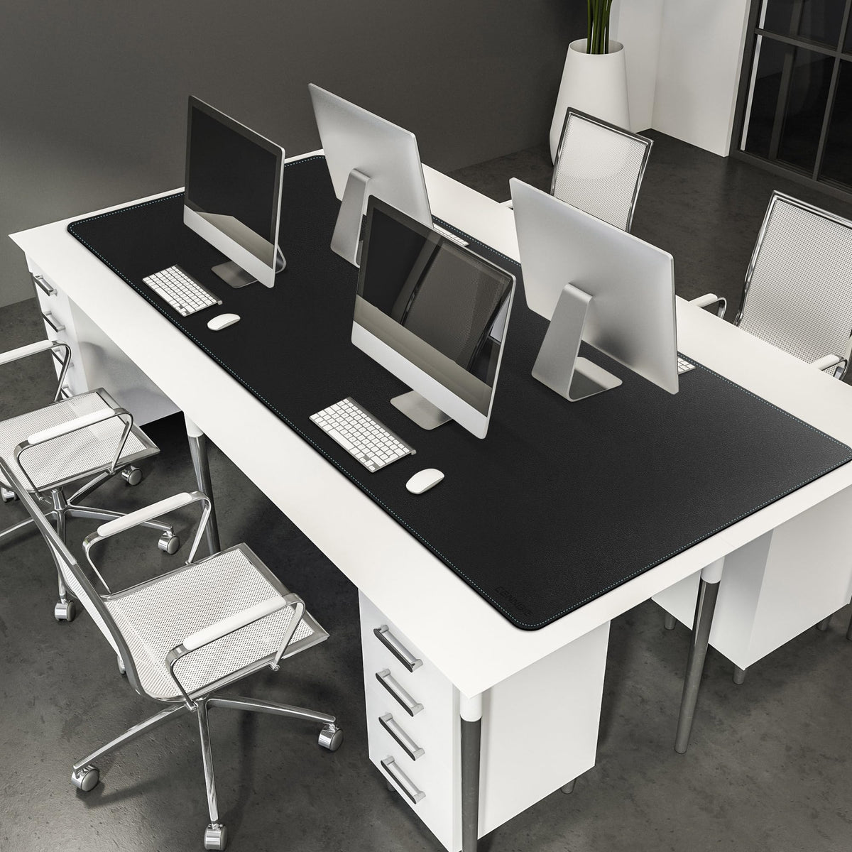 CENNBIE Leather Desk Pad Large, 71" x 27.5" Desk Mat Protector (Black)