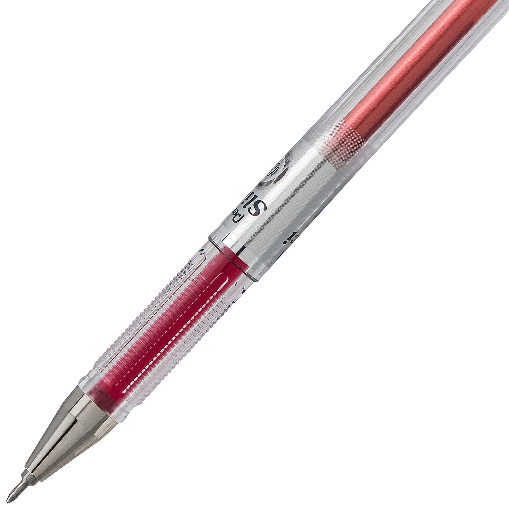 Pentel Arts Slicci 0.25 mm Extra Fine Gel Pen, Red Ink, Box of 12 (BG202-B)