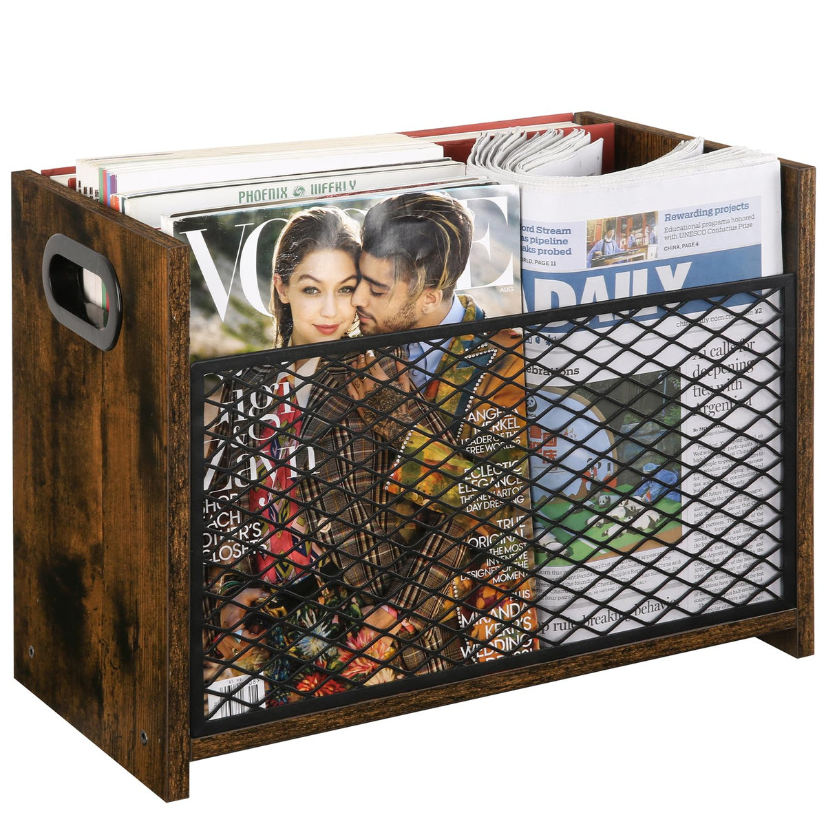 YINMIT Magazine Holder, Large Magazine Rack Floor, Book Storage Basket