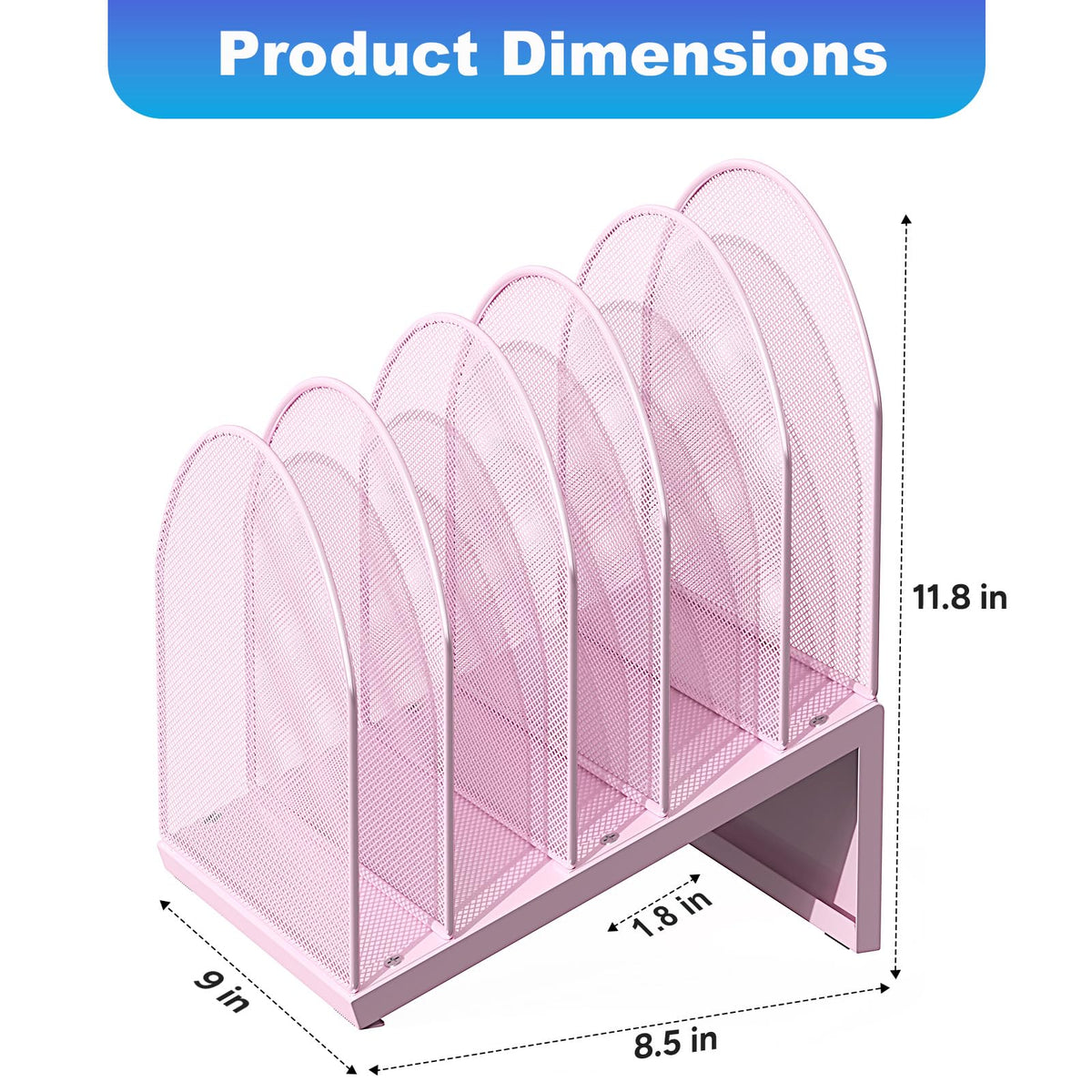 gianotter Desktop File Organizer with 5 Compartments