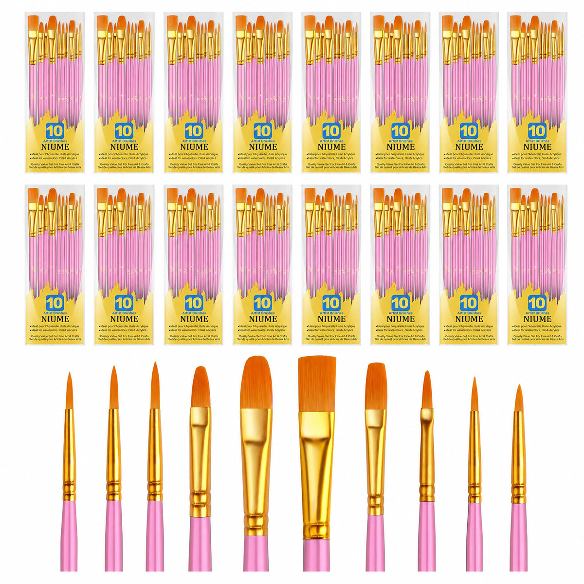 Acrylic Paint Brushes Set, 160Pcs Round Pointed Tip Artist Paintbrushes for Acrylic Painting Oil