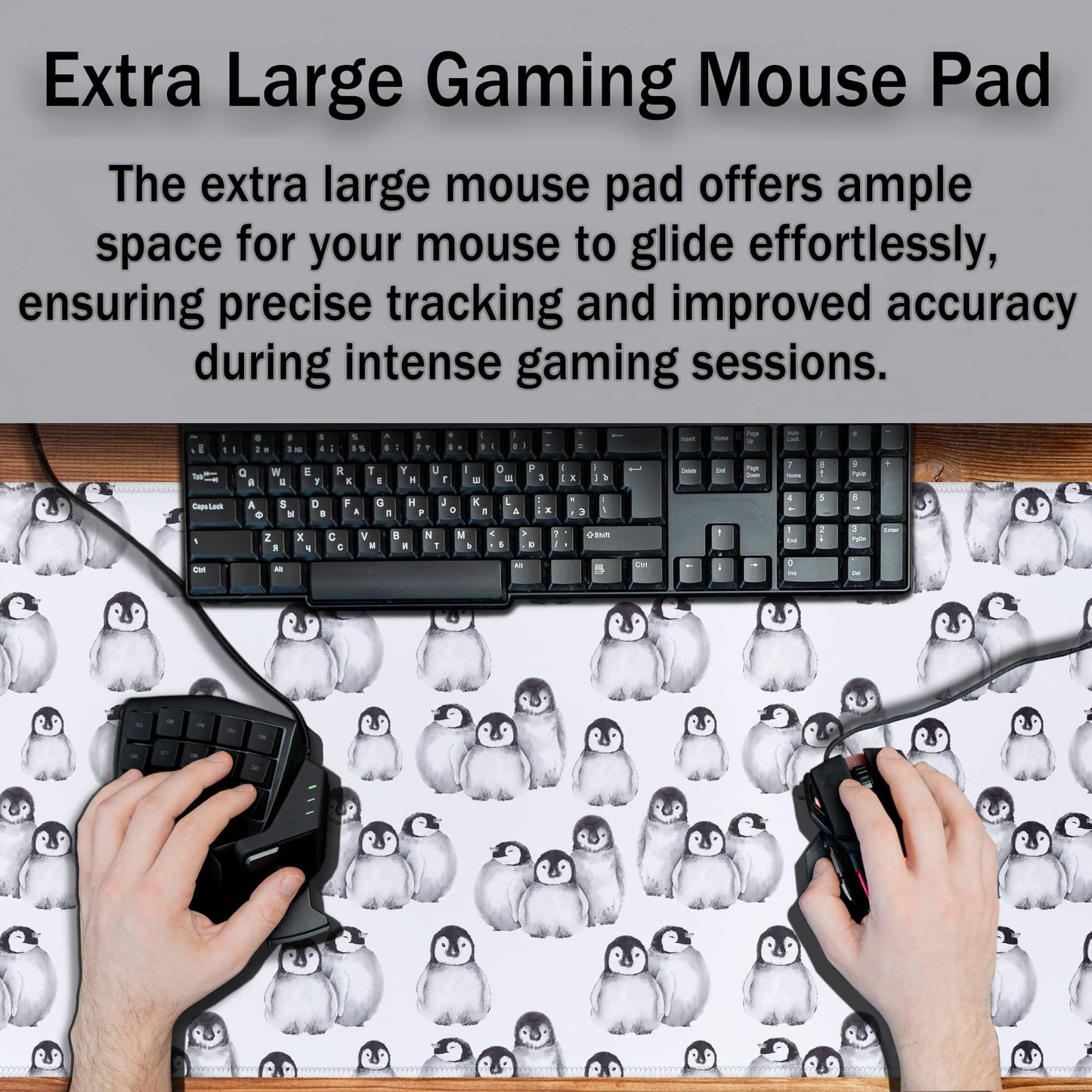 Samgula Gaming Mouse Pad White, Big Mouse Pads Office Desk Pad, XXL Mousepad Non-Slip Rubber Base
