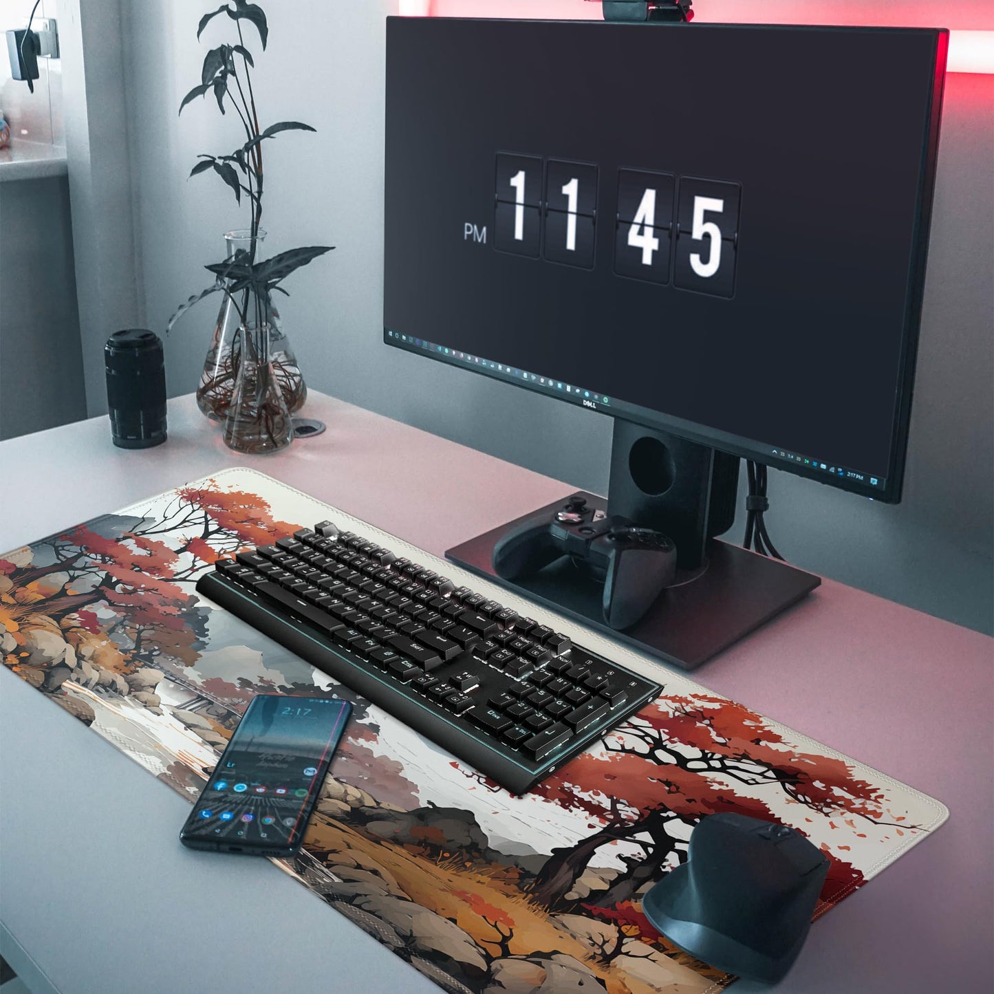 Cherry Blossom XL Mouse Pad,Large Mouse Pad Gaming 31.5 x 11.8 in Mouse Mat Desk Pad,Extended