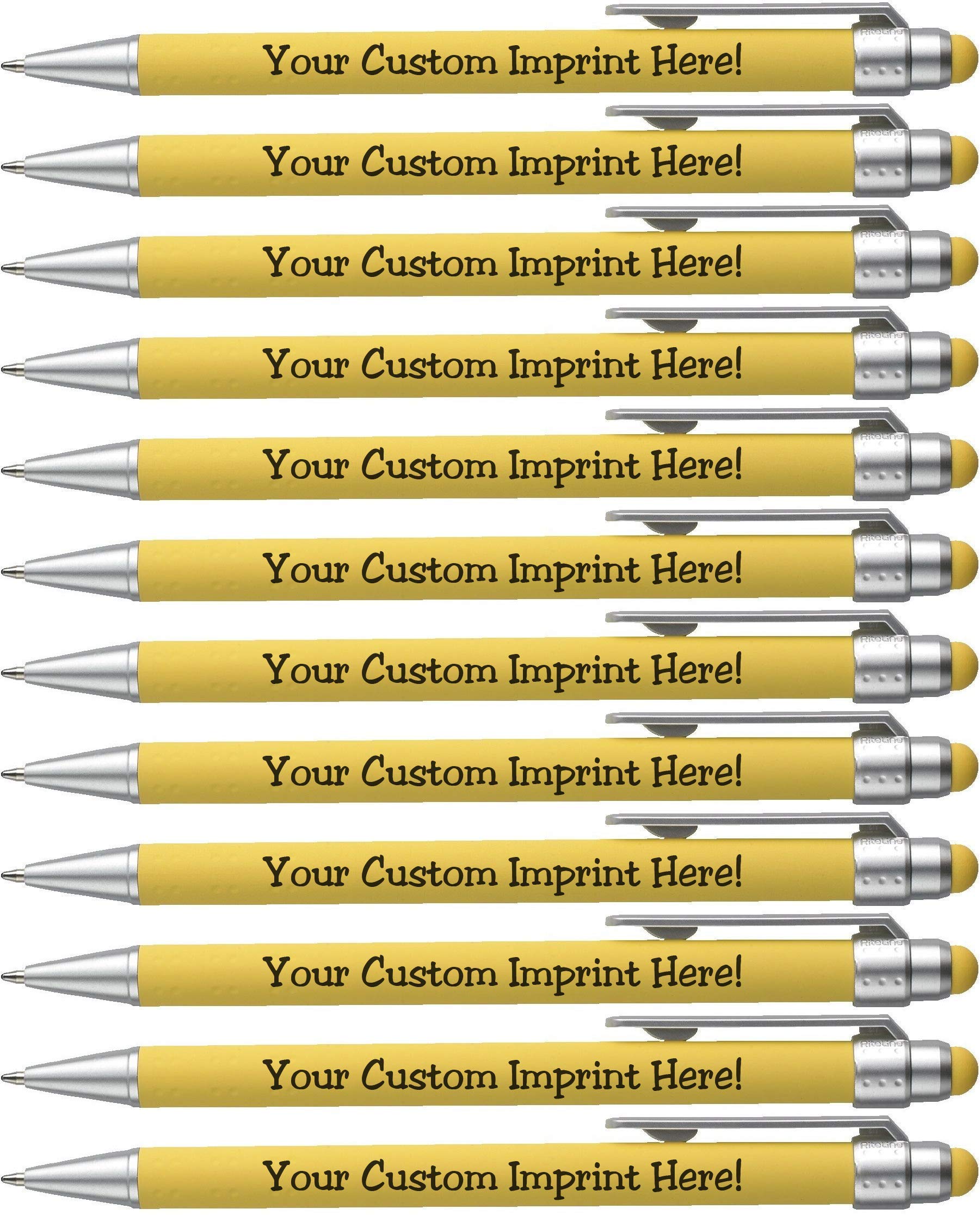 ExpressDesigns™ - Pastel Personalized Pens with Stylus - Soft Touch Design - Custom Printed Name
