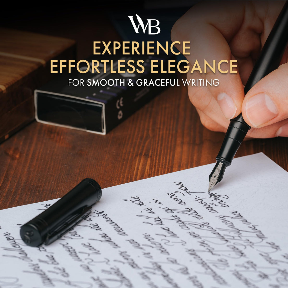 Wordsworth & Black Fountain Pen Set for Writing, Extra Fine Nib, All Black