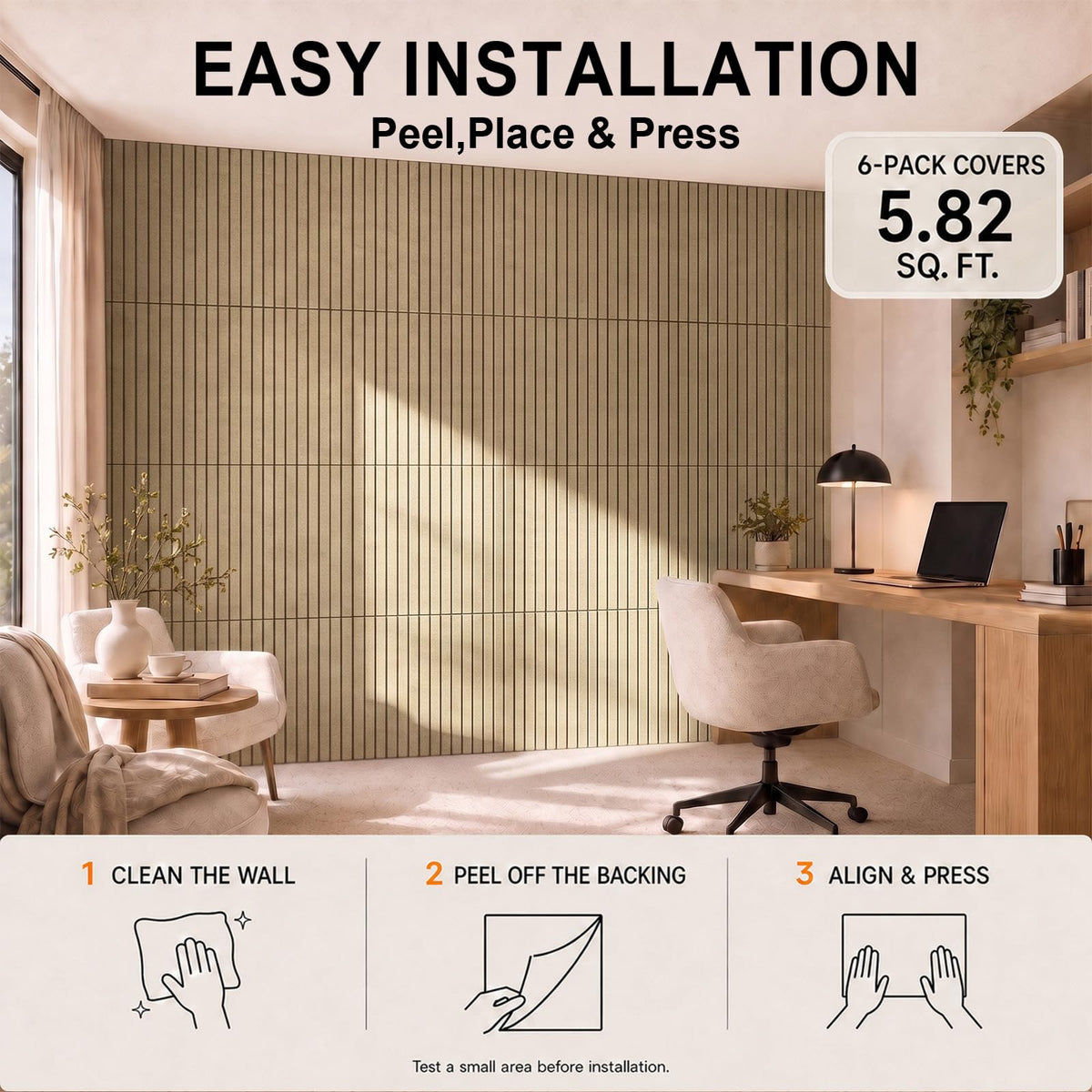 Baysola Stripe Felt Bulletin Board Tiles, Cork Board Alternative 24 x 36 in