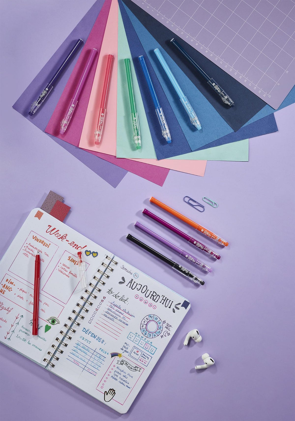 PILOT FriXion Ball Stick 07-0.7mm Nib Tip - Erasable Gel Ink Pens - In Wallet Packaging (Essential