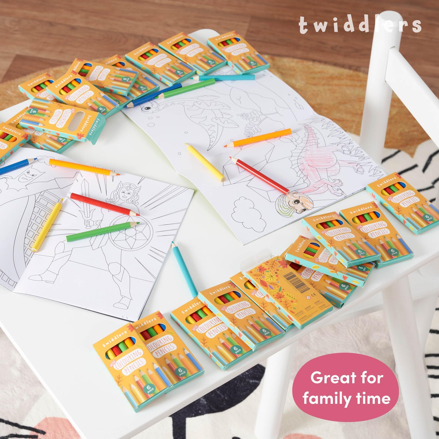 THE TWIDDLERS 30 Pack Mini Colored Pencils - 6 Pencils per box - 180 Bulk Mini Coloring Pencils for