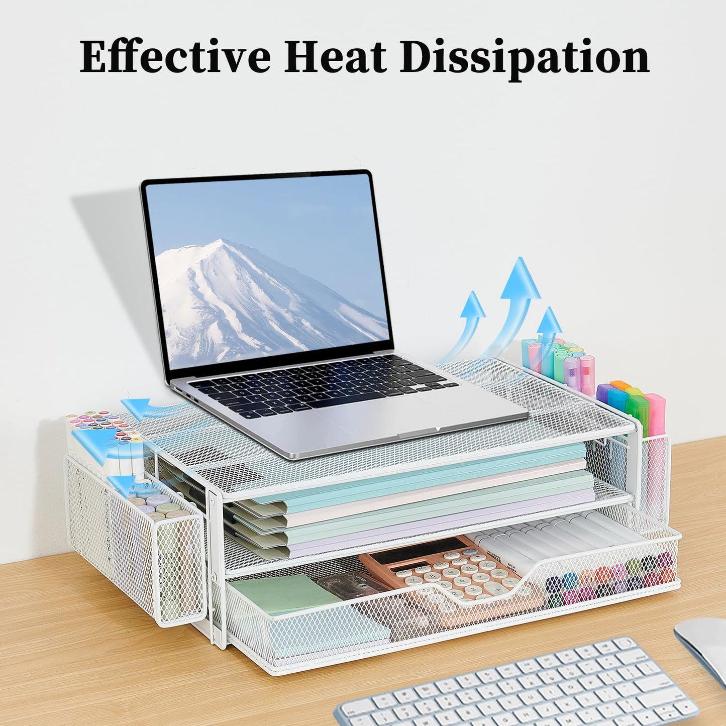 AUPSEN Computer Monitor Stands Riser，2-Tier Desk Organizers and Accessories, Office Desk