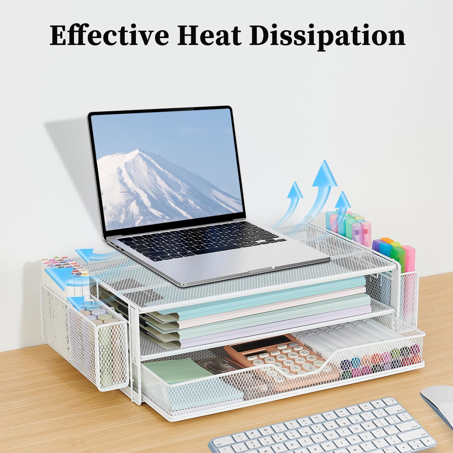 AUPSEN Computer Monitor Stands Riser，2-Tier Desk Organizers and Accessories, Office Desk