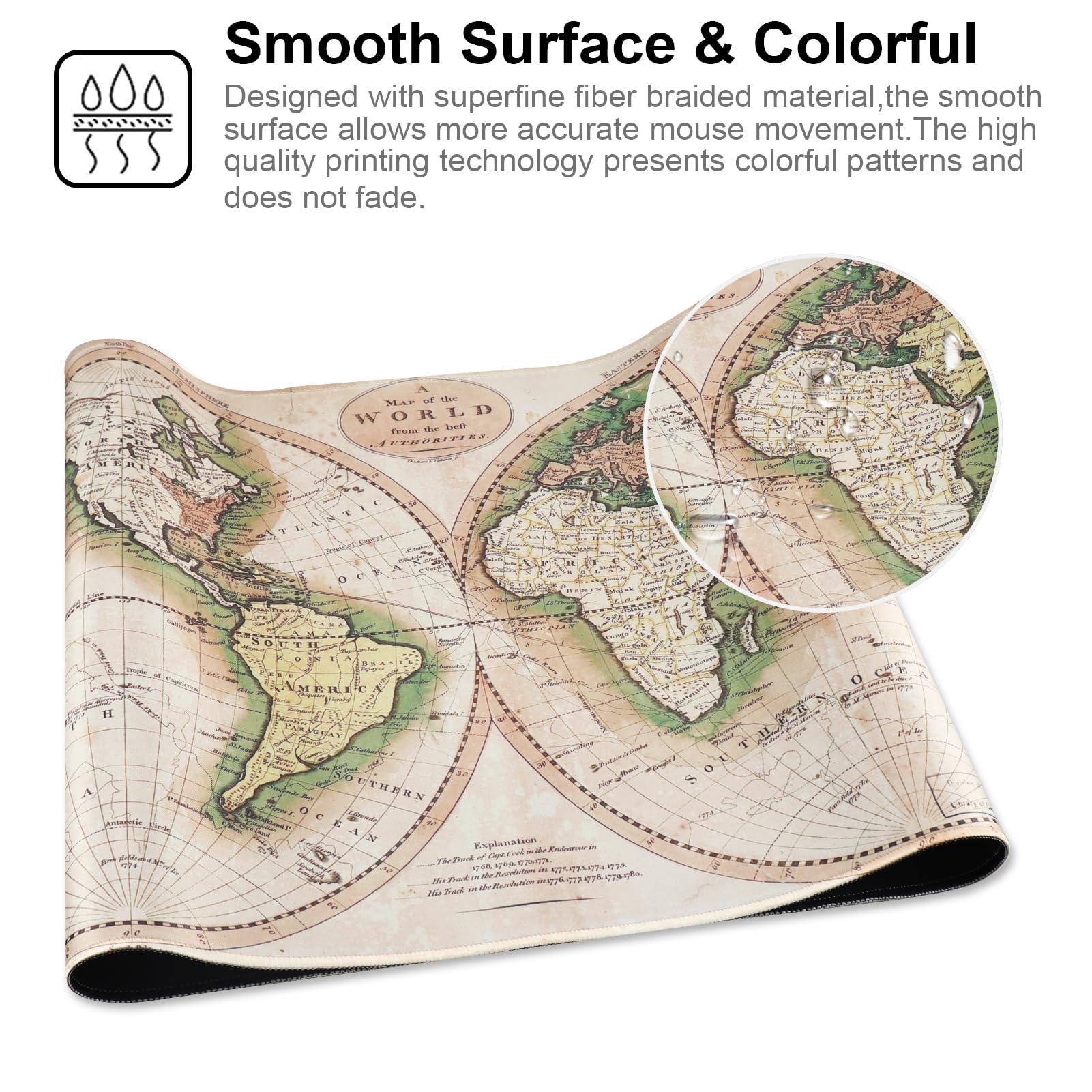 Cmhoo Professional Gaming Mouse Pad XXL & Computer Large Mouse Pad Table Mat(35.4x15.7x0.1IN, Ball)