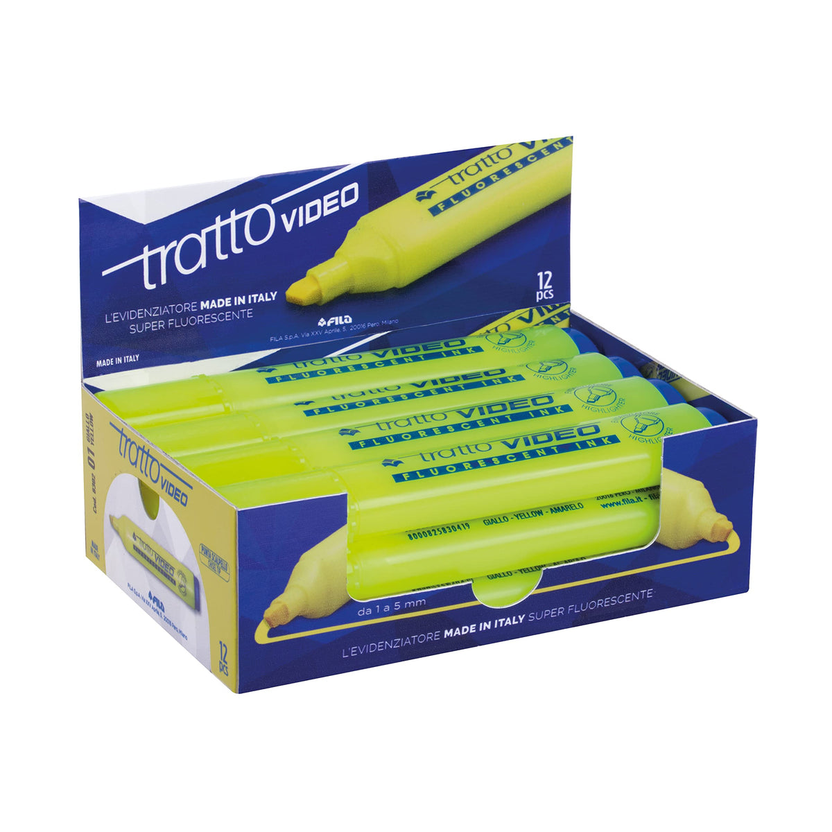 Tratto VIDEO, box/12 pieces, bright yellow