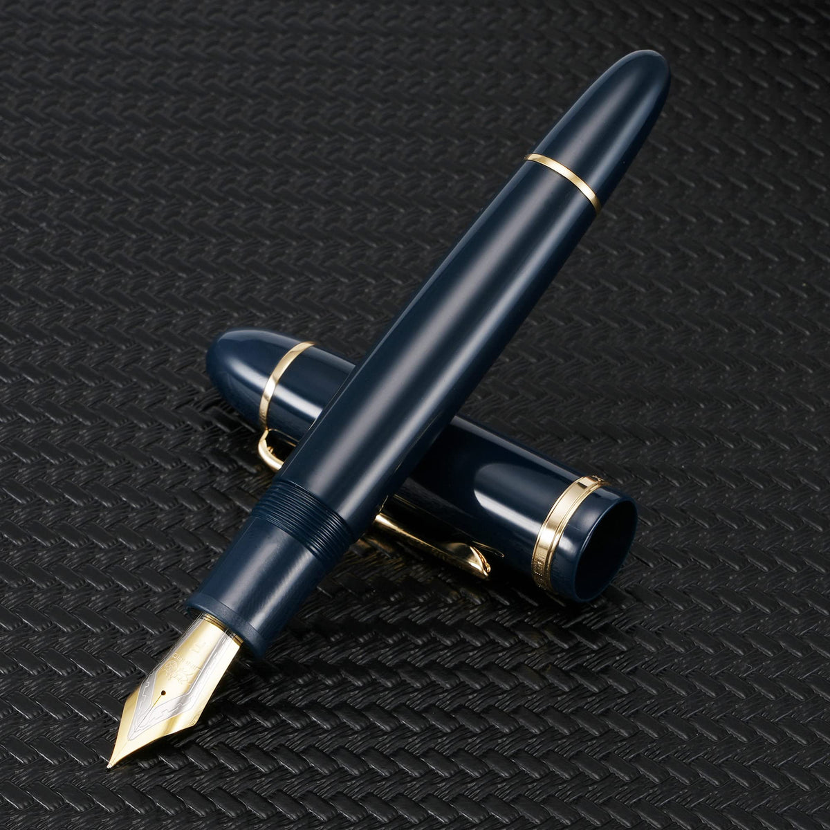 Jinhao X159 Fine Nib Fountain Pen, Dark Blue with Golden Clip Acrylic Big Size Writing Pen