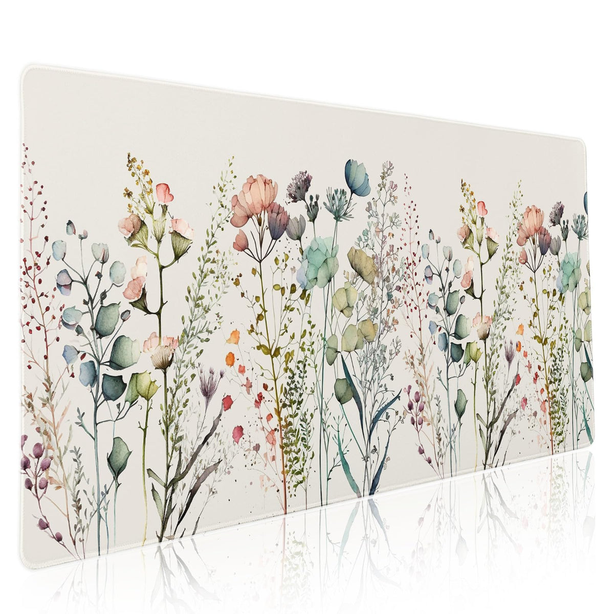 Cute Wild Flowers Mouse Pad XXL Boho Aesthetic Floral Chic Plant Extended Table Mat 90X40 cm