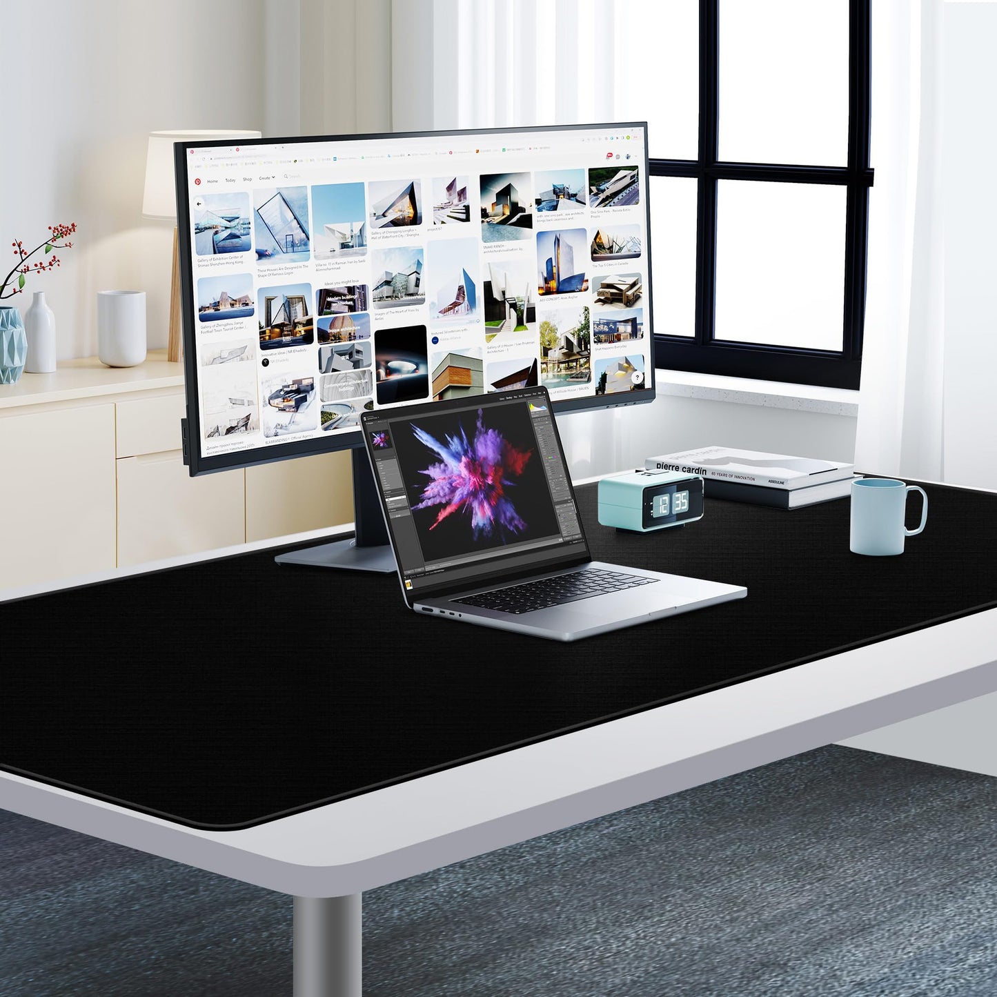 Cacoy 63" x 24" Giant Mouse Pad, Oversized Gaming Computer Mouse Mat, Black