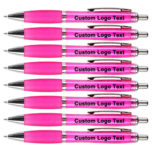 HEYZARDA Personalized Ballpoint Pens with Name for Events, Pink, 50 Pcs