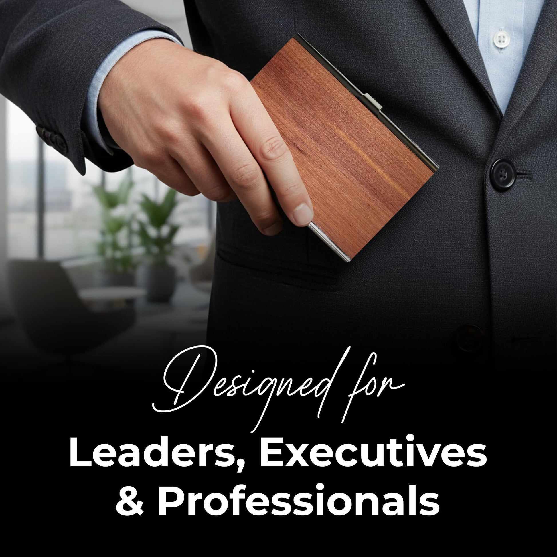 WUDN Handcrafted Business Card Holder Wallet For Men and Women | Holds Up to 20-25 B-Cards or 8-10