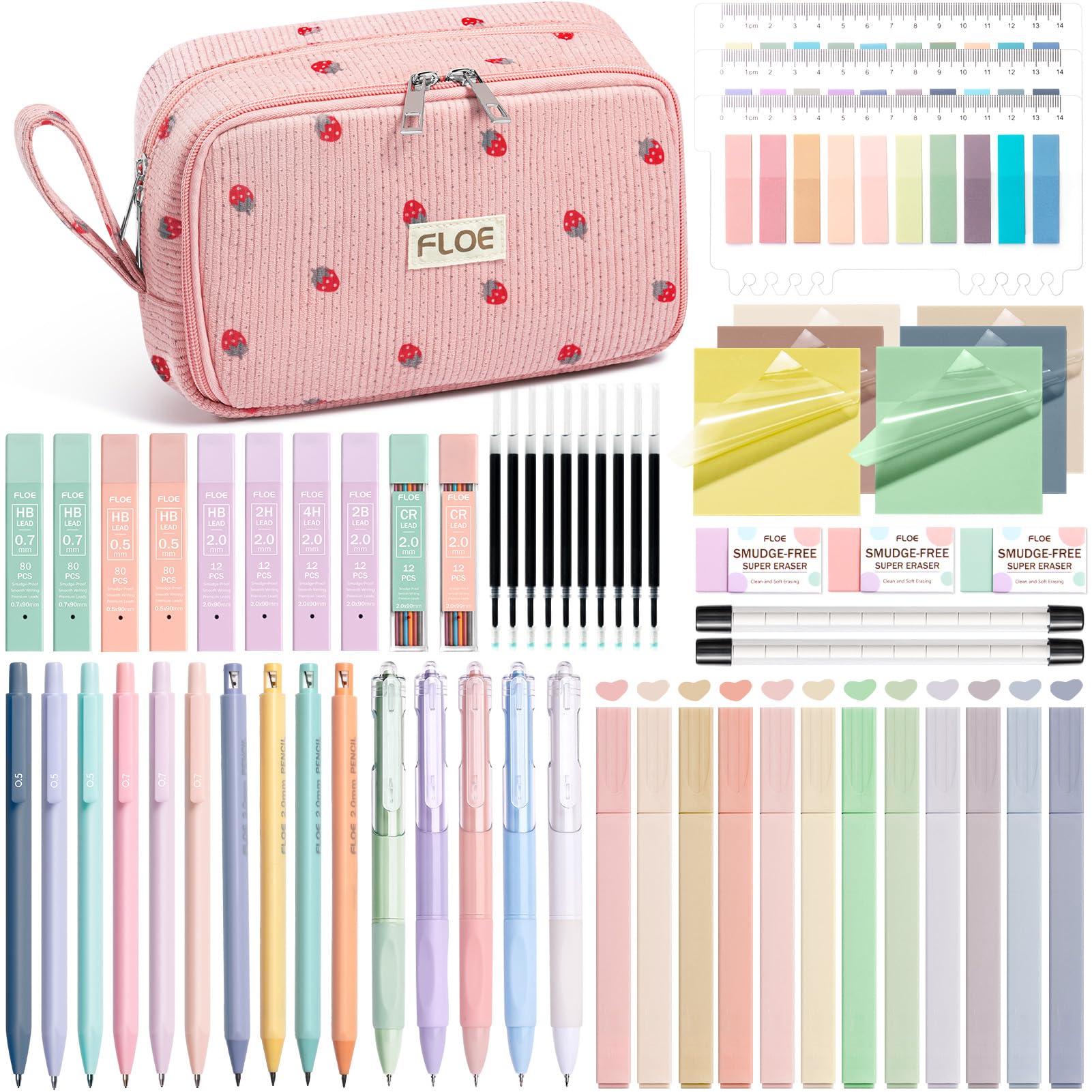62PCS Aesthetic School Supplies Cute Back to School Supplies Stationary Set