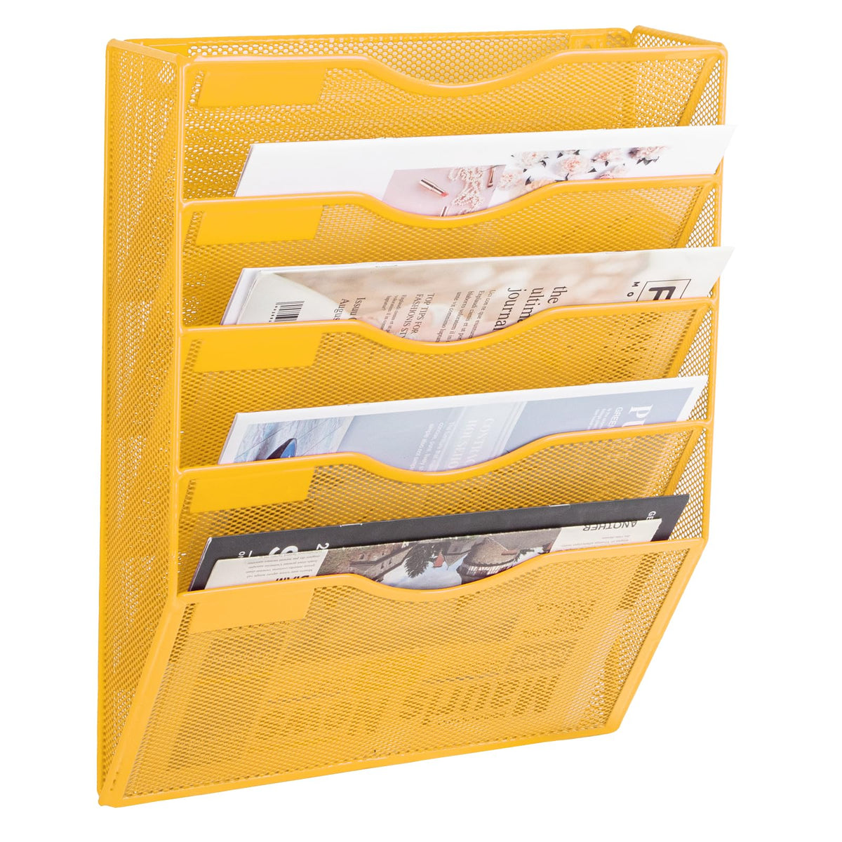 EASEPRES 5 Pocket Mesh Hanging Wall File Organizer, Wall Mounted Mail Paper Document Folder Holder
